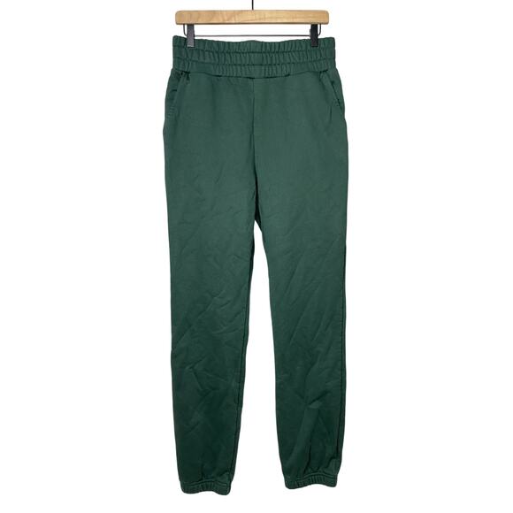 Popflex Women's Small Cloud Rollover Sweatpant Pine Green Athleisure Lounge - Picture 1 of 6